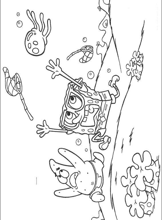 Colorear dibujos infantiles: Dibujos para colorear de Bob esponja y sus